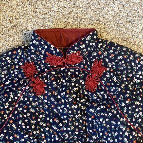Pegasus Fly House Vintage Floral Chinese Qipao Dress Size XS Theater Quilted - Picture 2 of 11